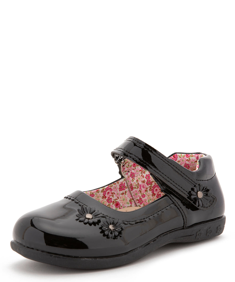 Zapato de Cueca Niña Plano BK